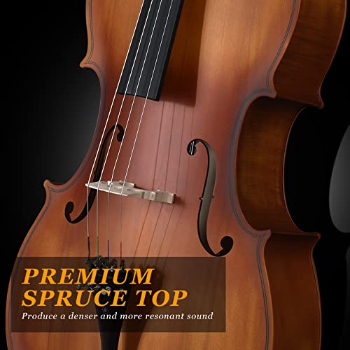 image for Ktaxon 4/4 Ebony Fitted Cello, Acoustic Cello Full Size cello with 7mm