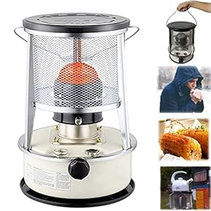 Kerosineverwarmer Ruimteverwarmer 9000BTU, geen elektriciteit voor noodverwarming, slaapkamer, huis, kantoor, boot Draagbare kerosinekachel, rood, wit