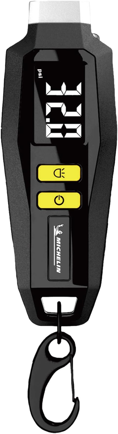 MICHELIN Digital Tyre Pressure Gauge with Key Ring | Compact PSI/BAR/KPA Gauge with Large LCD Display, High Accuracy ±1% up to 99 PSI & Built-in LED Flashlight | For Cars, Bikes & Cycles