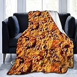 IUBBKI Flanell-Fleecedecke für Kinder, Pepperoni, Pizza-Füllung, Queen-Size-Größe, Ganzjahres-Plüsch-Überwurf, bequem und warm, für Couch, Bett oder Herren und Damen, Schwarz, 127 x 152,4 cm