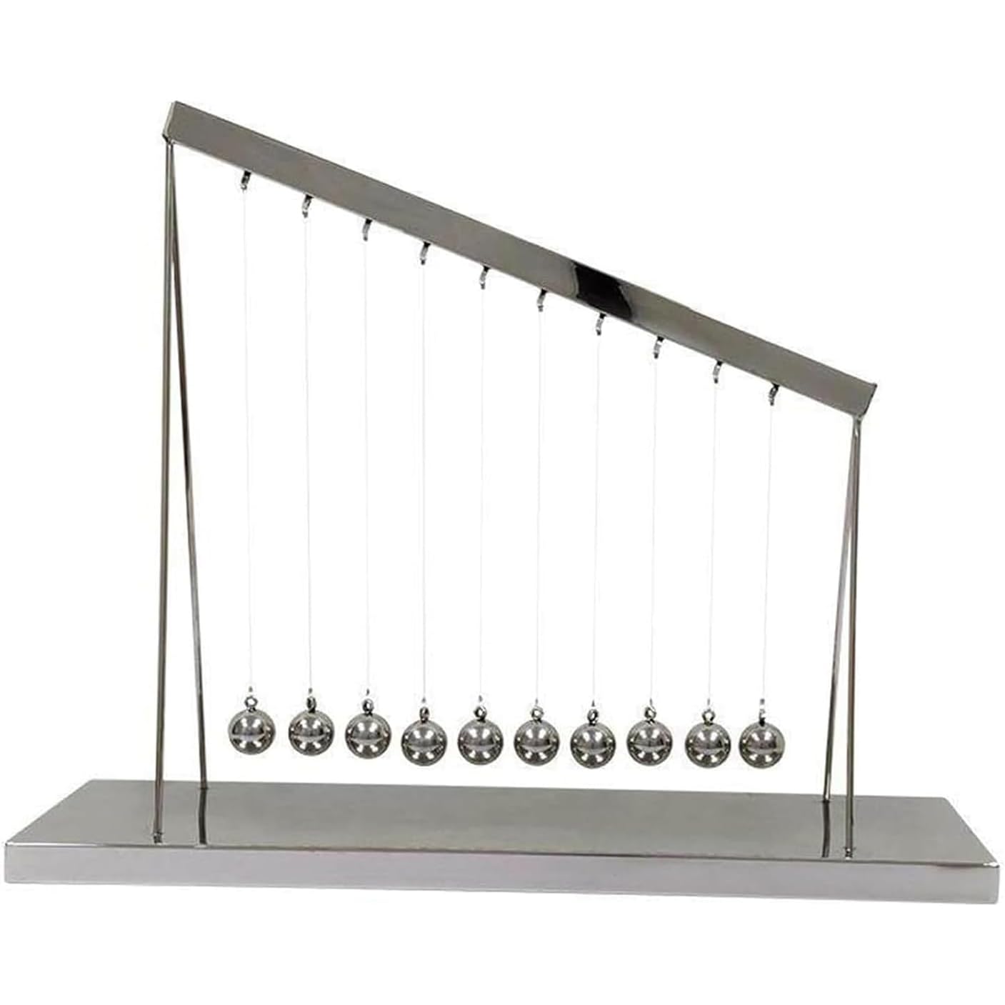 Newton's Cradle ozdoba na biurko balansująca, nauka fizyka, dekoracja biurka z 10 metalowymi kulkami dla odprężenia i dekoracji biura