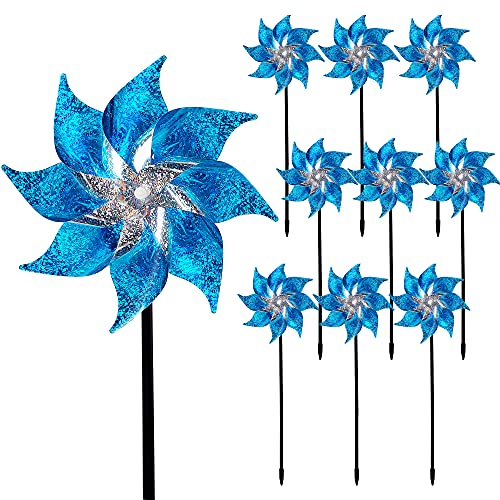 Hausse 10 Pack Reflective Pinwheels with Stakes, Extra...