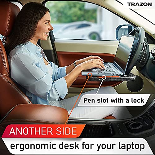 Image of Steering Wheel Tray for Laptop & Food, Car Tray for Steering Wheel, Car Trays for Eating, Car Food Trays for Adults, Laptop Car Desk, Car Seat Travel Tray Table for Driver