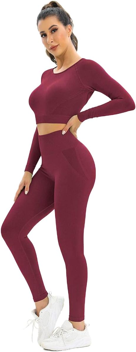 Women’s Yoga Outfits 2 piece Set Workout Tracksuits Sports Bra High Waist Legging Active Wear Athletic Clothing Set
