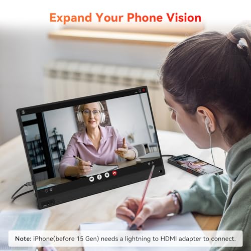 HotYeah Portable Laptop Monitor, 15.6-in 1080P FHD Travel Monitor USB-C HDMI External Computer Screen FreeSync IPS w/Kickstand, Extra External Display for Laptop PC Mac Phone Tablet Switch Xbox PS5 by HotYeah - Image 5