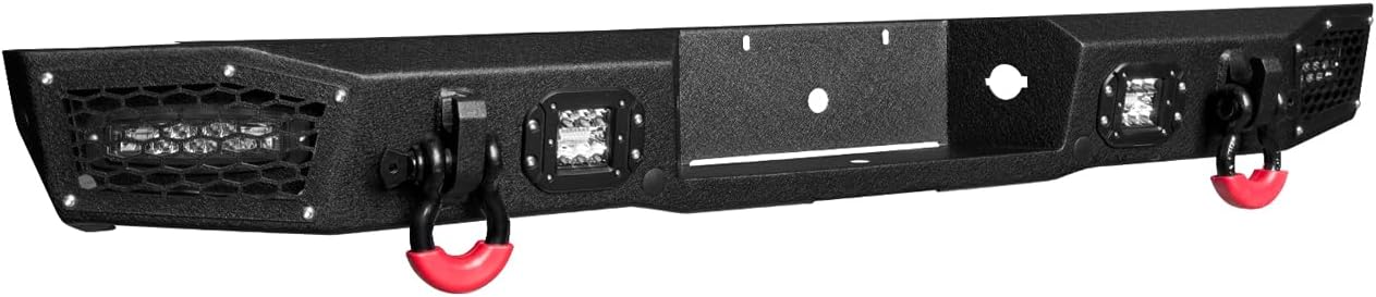 VIJAY Rear Bumper Fits 1993-2011 Ford Ranger (Only Fits Stepped Bumper) with Lights and D-rings