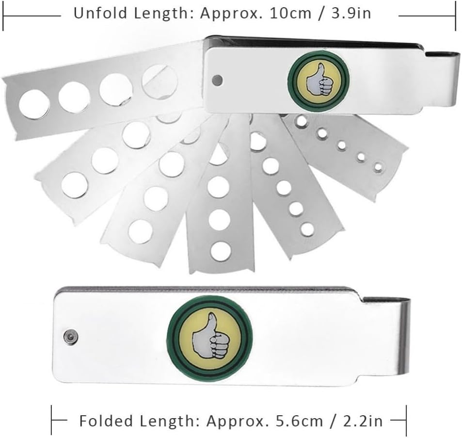Chiffonade 2.2in Metal Fan Shape Gemstone Measuring Gauge Precision Jewelry Making Stone Size Measurement Tool