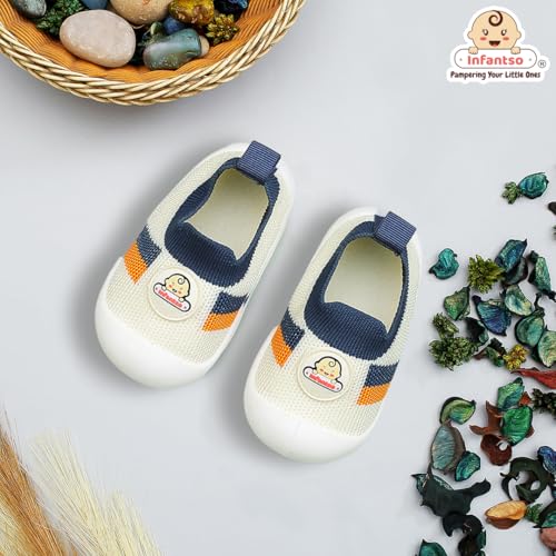 Image of Infantso Nano Stripe Anti-Skid Cotton Baby Socks Shoes