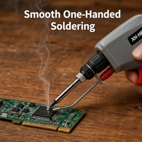 Image of Trigger-Feed Soldering Gun Kit, 120W 110V, 6-Level 392-842F Adjustable Temperature Soldering Iron for DIY Electronics and PCB Repair One-Hand Tin-Feeding (including gloves and goggles) | One-Hand Operation,30s Heating & 120WPower, with gloves and goggles