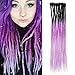 Dsoar 24inch Ombre Dreadlocks Extensions for Women/Men 10 Strands Synthetic Dreads Handmade Hippie Locs(Ombre Black and Purple)