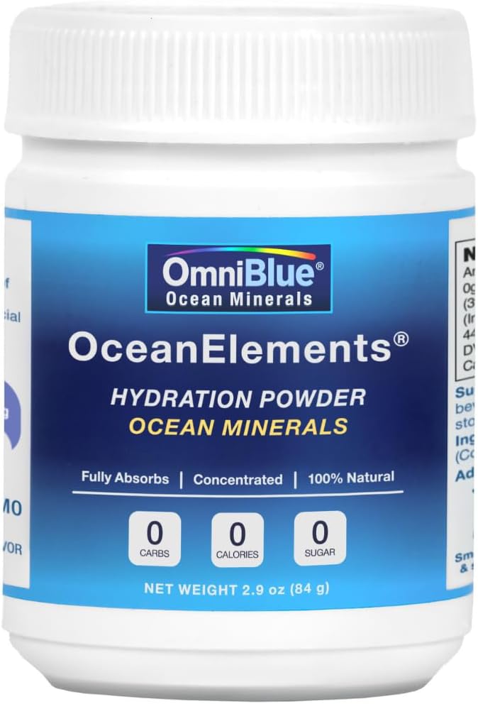 OceanElements Trace Ocean Minerals & Hydration Powder - Magnesium - 70+ Natural Minerals for Replenishment, Sleep and Overall Health - Keto & Paleo Diet Support (60 Servings)