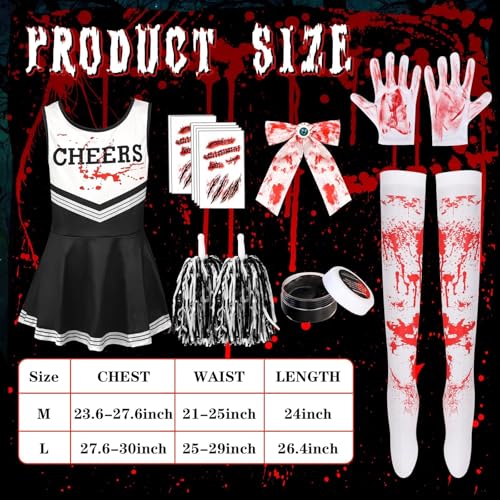 Disfraz Completo Zombie Animadora Talla Large Negro miniatura 2