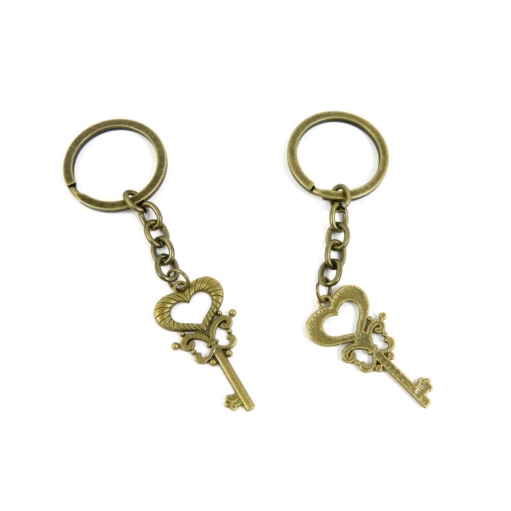 Schlüsselanhänger, Schlüsselanhänger, Ketten, Ringe, Schmuck, Taschen-Charms H8DN1 Herz Skelett Schlüssel antique bronze