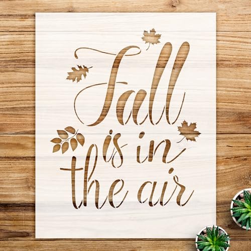Fall Stencil Pattern for Wood Projects, Reusable Script Letters Template for Painting, Ideal for Seasonal Decor and Crafting - Size A4 (8.8
