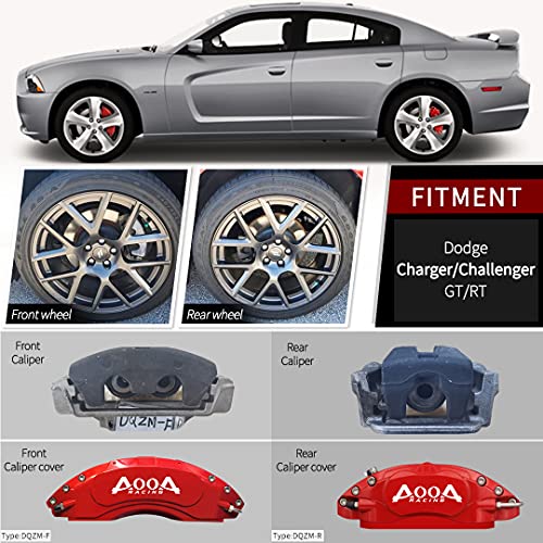Couvertures d'étrier de frein alu rouge AOOA pour masquer les étriers Dodge ternis