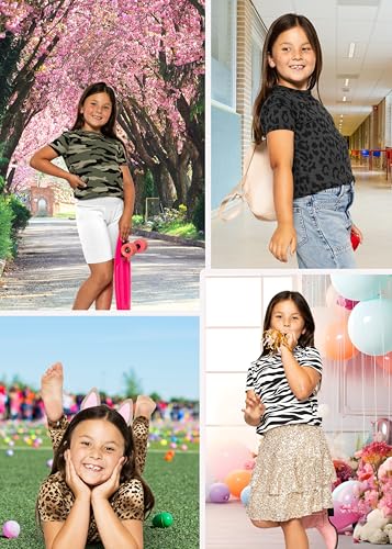 Image of Girls Long Sleeve Shirts | Soft Crew Neck Top | Short Sleeve | Long Sleeve Shirt Girls Size 2T - 16