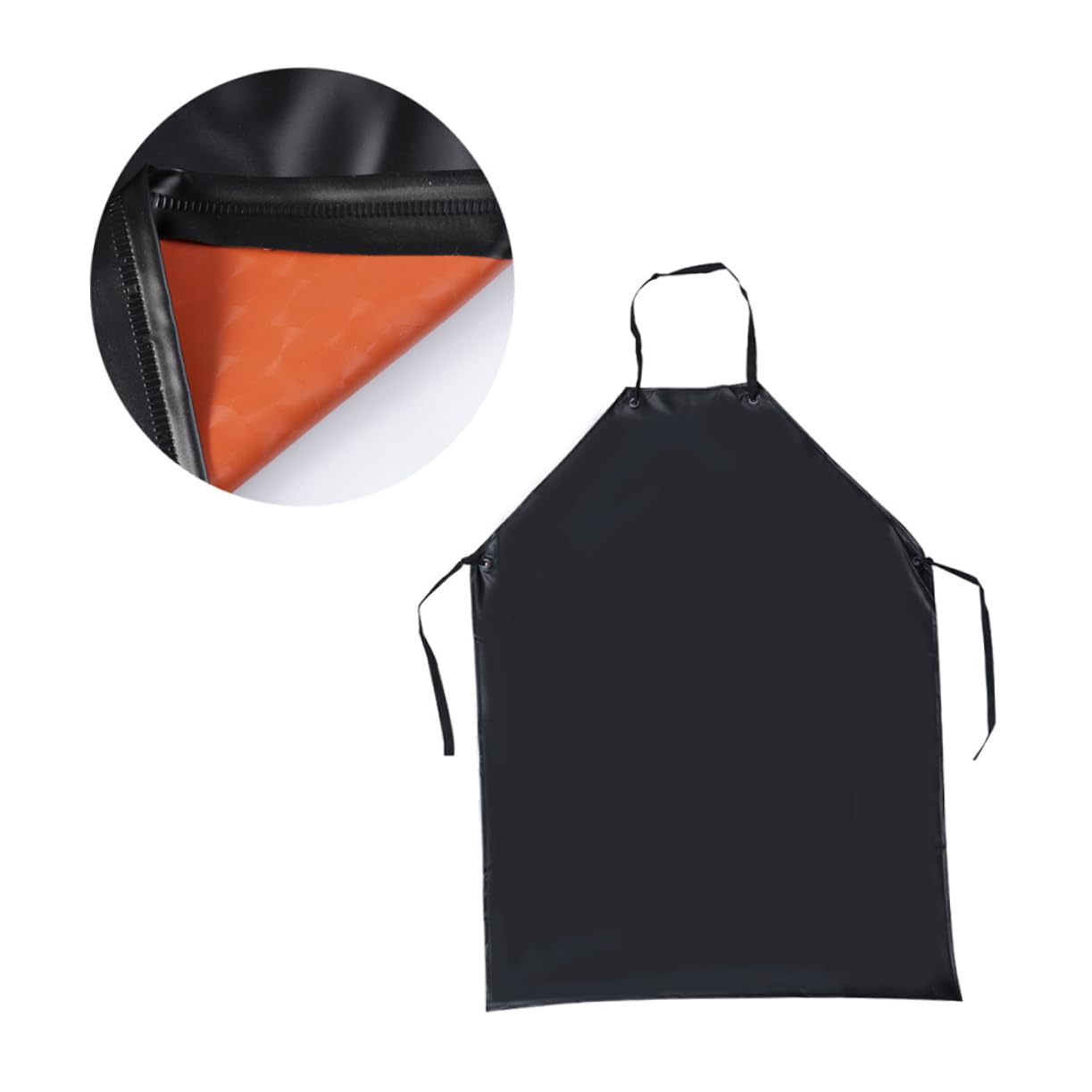 Delantal Industrial de 3 Piezas de Pvc Negro Resistente a Grasa