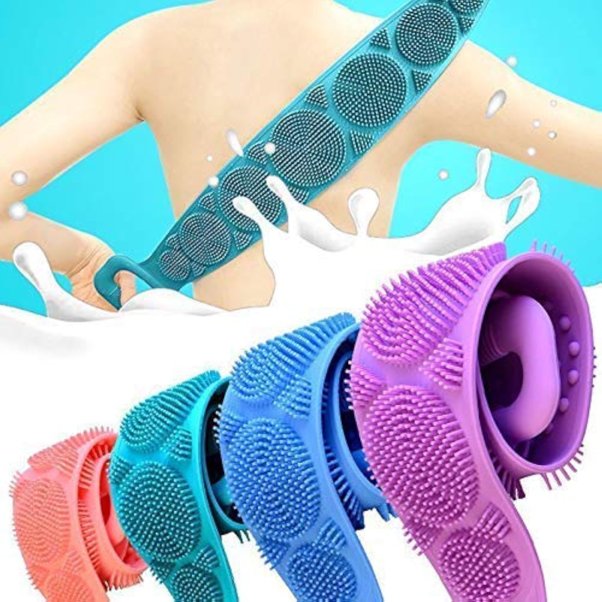 Silicone Soft Cleaning Body Bath Brush with Shampoo Dispenser
