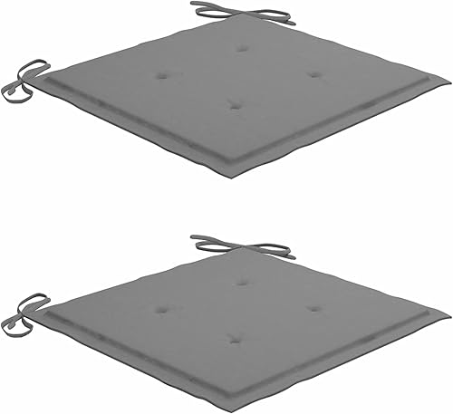 Tidyard 2 cojines para sillas de jardín, cojines de tela para sillas de patio, color gris, para muebles de exterior, 19.7 x 19.7 x 1.2 pulgadas