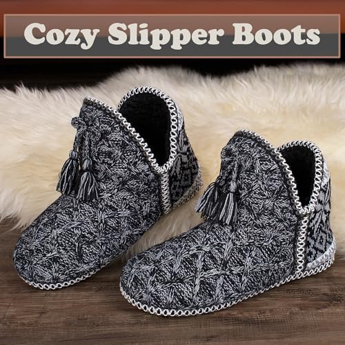 Women's Fuzzy Bootie Slippers, Plush Fleece & Memory Foam House Boots, Cozy Non-Slip Indoor/Outdoor Shoes2