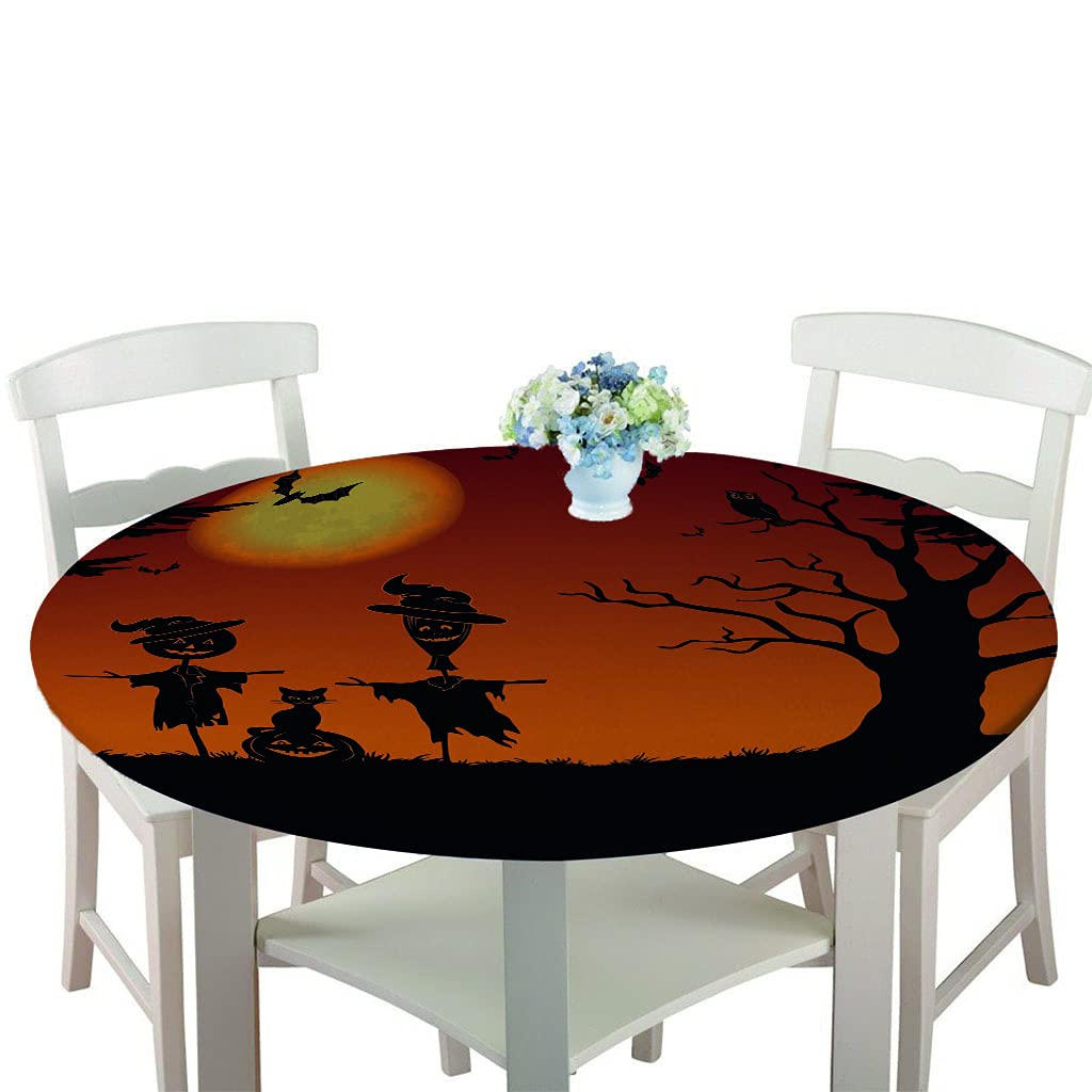 3D Rondes Nappes Avec Bord Élastique, Mer Imprimé Nappes Rondes Anti