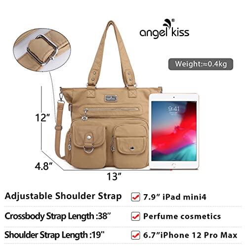 Image of Angelkiss Purses Handbags for Women PU Tote Satchel Bags for Women Pockets Shoulder Bags | PU