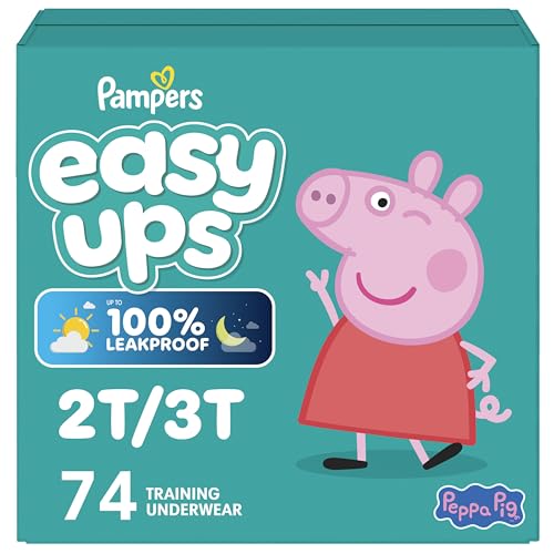 Pampers Training Pants - Easy Ups Girls & Boys - Size 2T-3T, 74 Count, Peppa Pig Potty Underwear (Packaging May Vary)