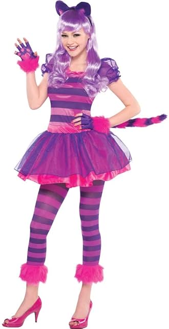 amscan 999449 Cheshire Cat Girls Animal Book Day Fancy Dress Costume Childs Teens Outfit (12-14 Years),Pink