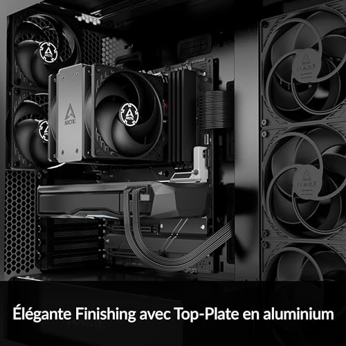 Image of ARCTIC Freezer 36 (Black) - Single-Tower CPU Cooler with Push-Pull, Two Pressure-optimised 120 mm P Fans, Fluid Dynamic Bearing, 200-1800 RPM, 4 Heatpipes, incl. MX-6 Thermal Compound