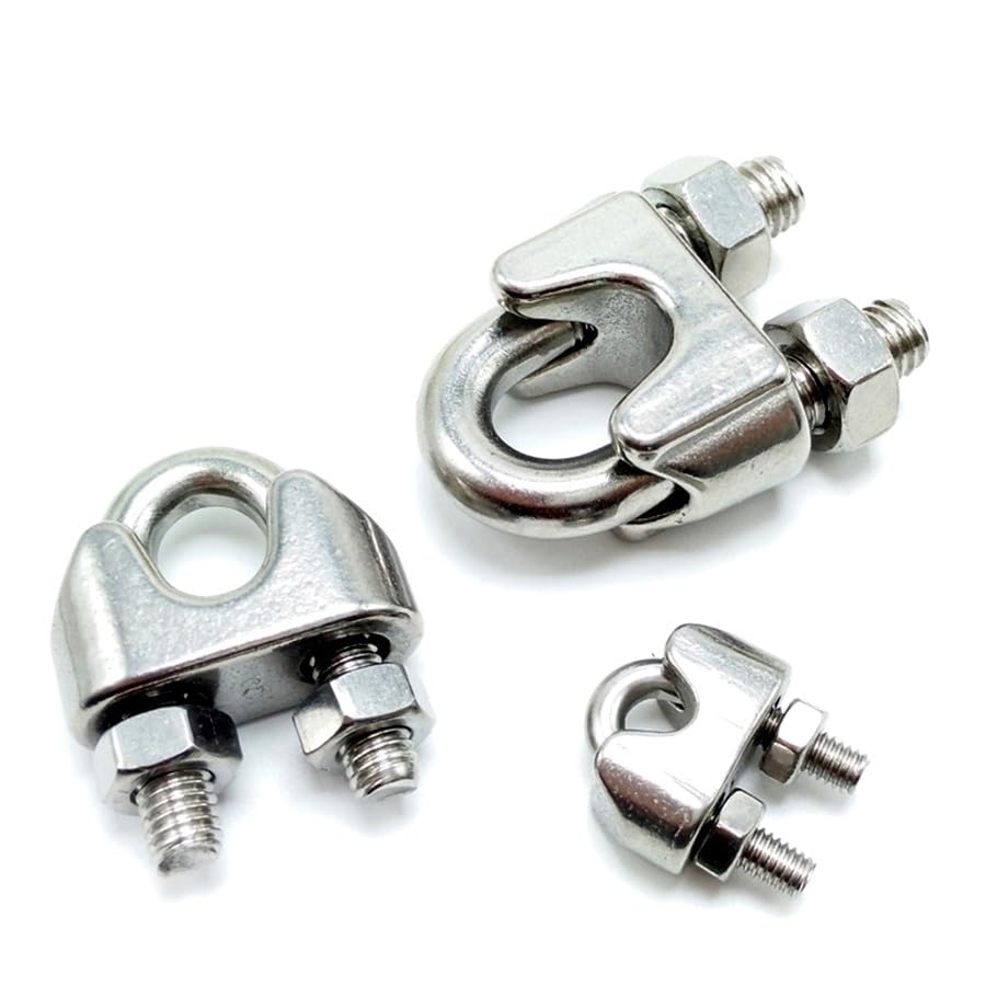 Morsetti Per Fune Morsetti for fune metallica M2-M32, morsetto for fune metallica in acciaio inossidabile 304/316, fermacavo Morsetti Per I Cavi (Size : M3-50 Pcs -ss316)