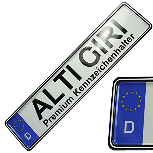 Preisvergleich Produktbild Premium Kennzeichenhalter Kennzeichenrahmen Kennzeichenverstärker hochglanz (weiß)