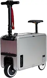 Espeksvika Mala Elétrica Inteligente Para Scooter De 30L, 20" Viagens, Com Assento E Luz Led, Bateria Longa Duração Leve (Prata)