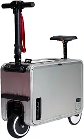 Espeksvika Mala Elétrica Inteligente Para Scooter De 30L, 20" Viagens, Com Assento E Luz Led, Bateria Longa Duração Leve (Prata)