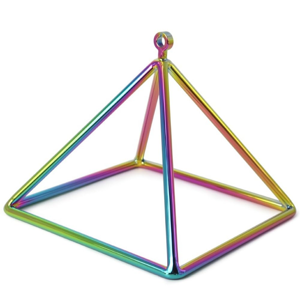 Piramide di Cristallo di Quarzo, Strumento Musicale for Meditazione con Guarigione Sonora Potenziata, for Meditazione con Guarigione Sonora, con Percussore di Cristallo(6 inch)
