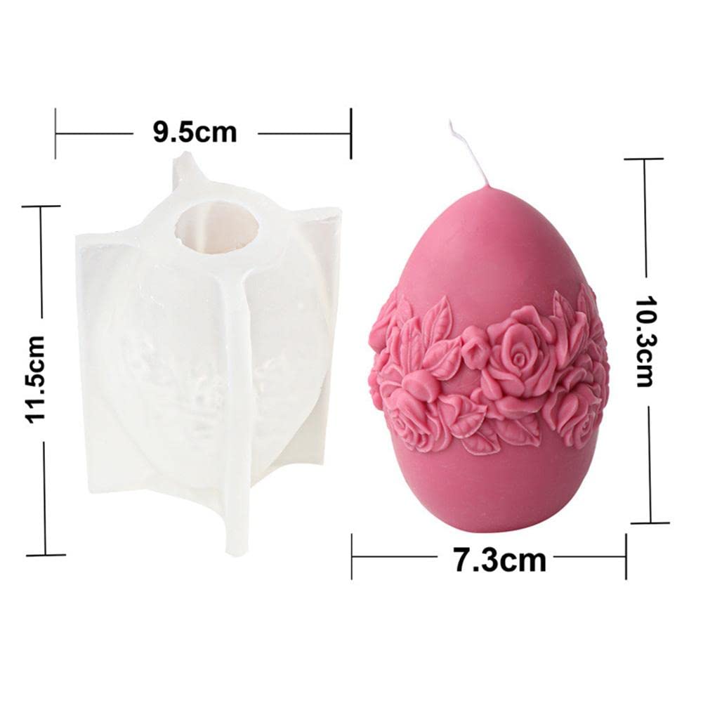 Moule à Bougie en Silicone 3D for œuf de Pâques, Moule à Bougie antiadhésif Moule à gâteau en Mousse Moule à Dessert, Bricolage Artisanat Fondant Bonbons Cupcake Savon Moule à pâtisserie