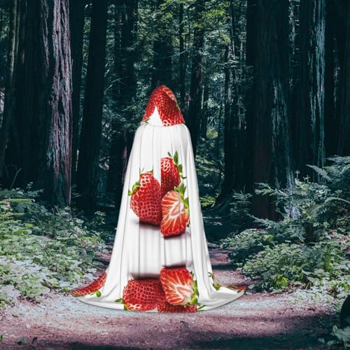 Capa con capucha de fresas para adolescentes miniatura 7