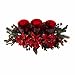 Nearly Natural Poinsettia & Berry Triple Candelabrum