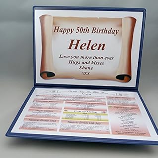 PERSONALISED - 50TH BIRTHDAY GIFT - THE DAY YOU WERE BORN - KEEPSAKE