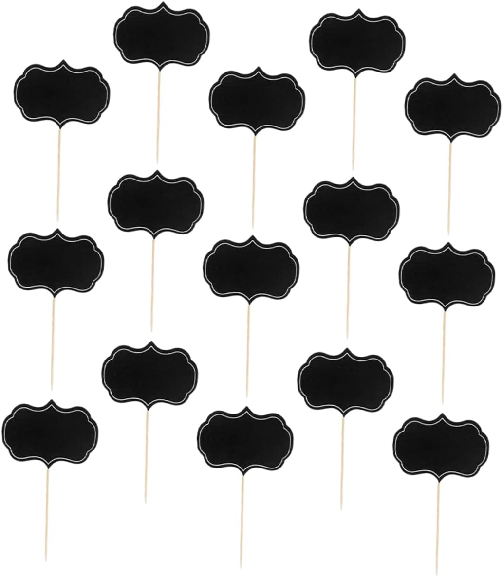Paper Wood Cheese Markers Black 24pcs for Buffet Price Labels