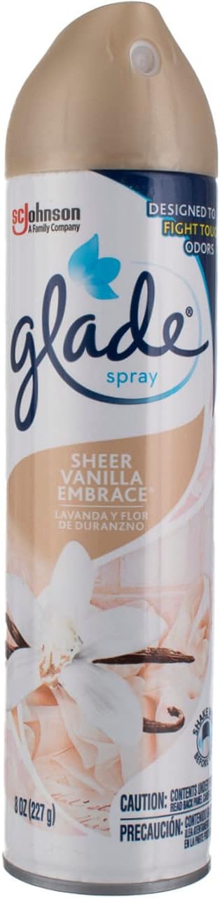 Glade Spray Air Freshener Sheer Vanilla 8 Oz (Pack of 4)