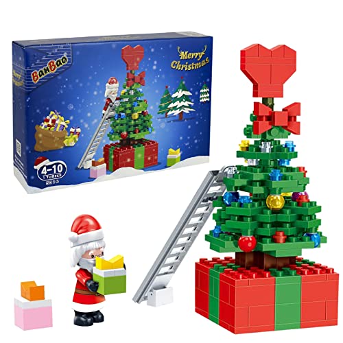 BanBao Christmas Tree Building Blocks Sets, Santa Claus Assembly Model Toys Gift Building Bricks Kit for Kids and Adultsï¼ˆ187Pcsï¼‰