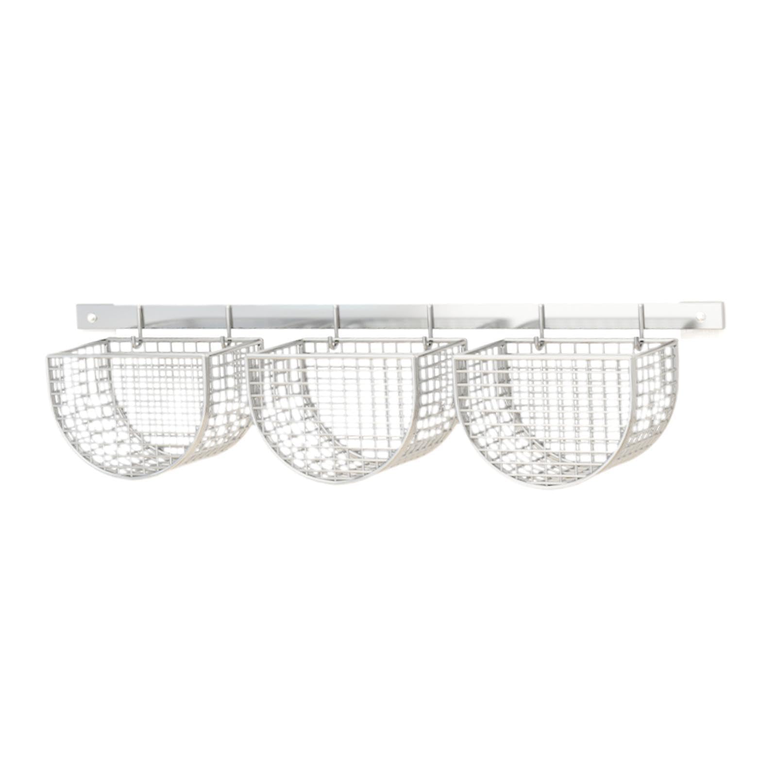 Wall Mount Basket,Ginger Garlic Container,Kitchen Organizer Seasoning Shelf Potato Holder Storage Basket for Bathroom Kitchen, white