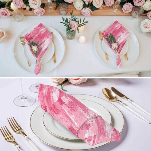 Servilletas de tela rosas modernas paquete de 8 miniatura 4