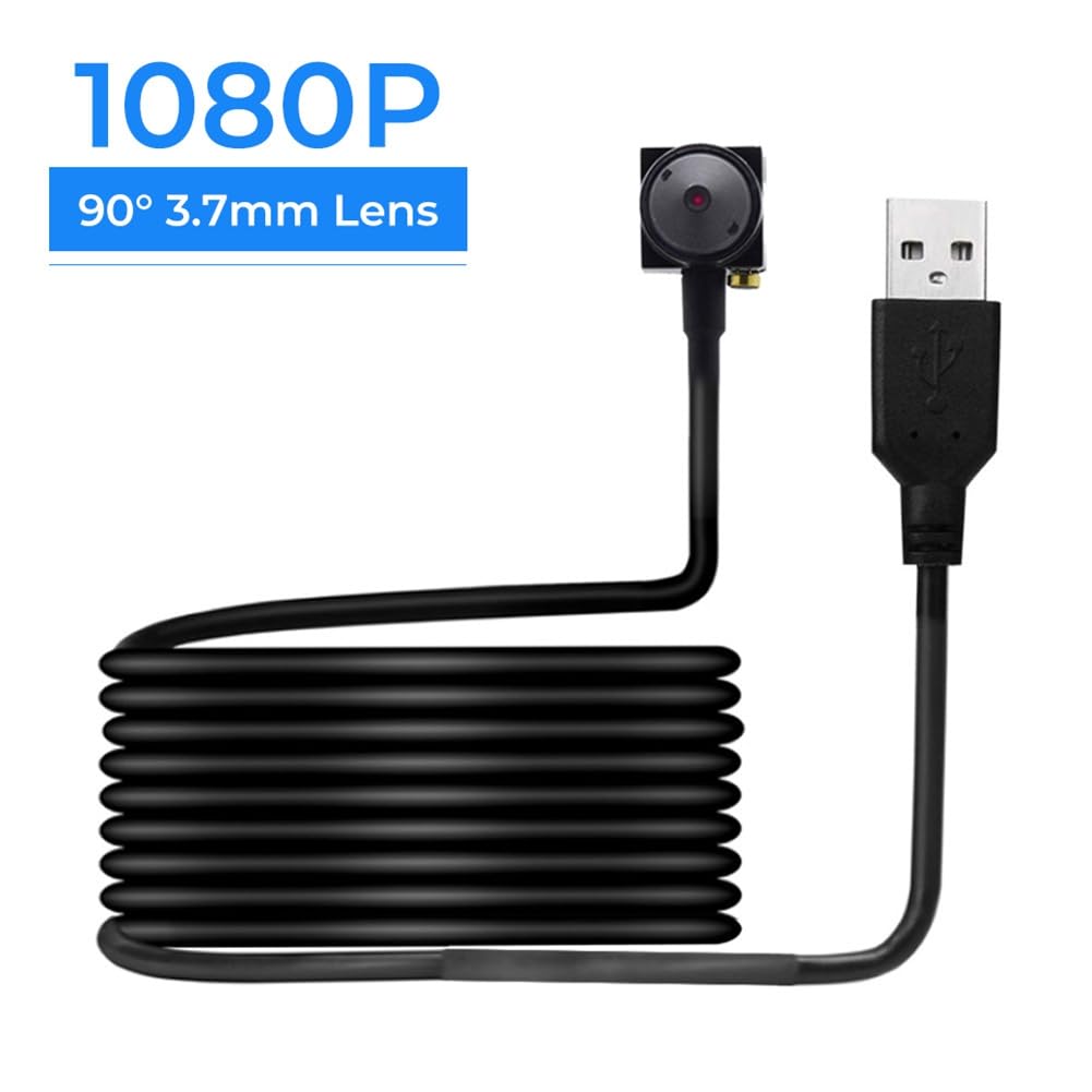 Telecamera Webcam HD 1080P Mini Telecamera USB con Obiettivo da 3,7 mm per PC CCTV Telecamera di Sicurezza per Esterni