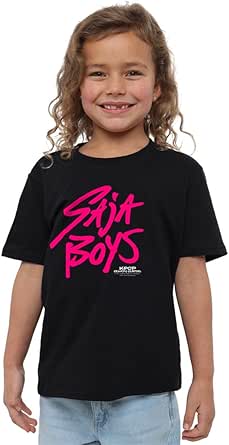 K-Pop Demon Hunters Saja Boys Pink Logo Kids T Shirt, Black, Lilas, 3-4