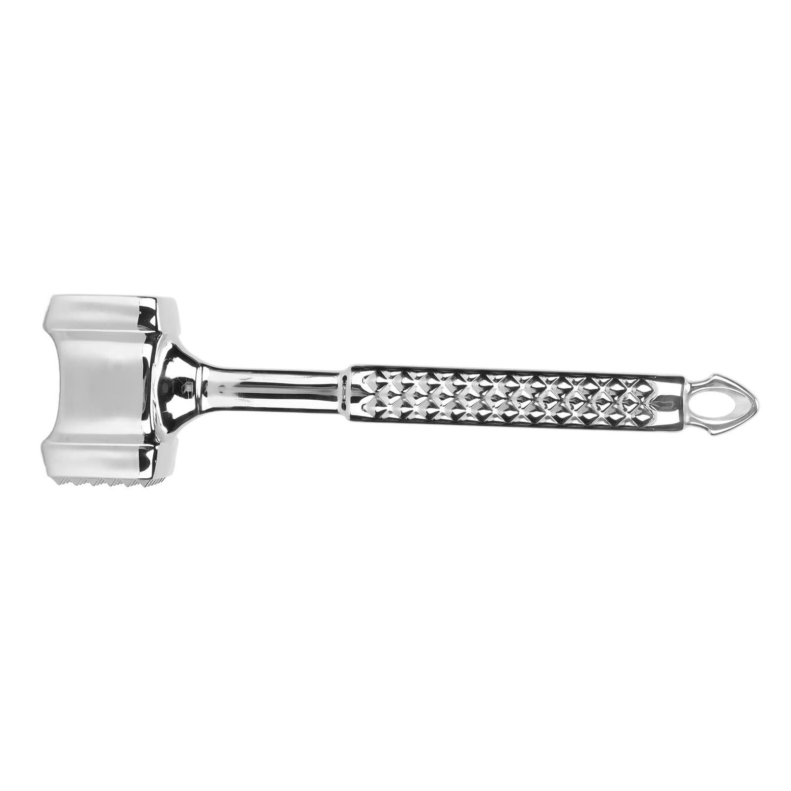 Steakhammer aus Edelstahl, Fleischklopfer mit 36 strukturierten Noppen und glatter Abflachungsseite, ergonomischer Griff – Fleischklopfen aus Edelstahl für den Küchengebrauch