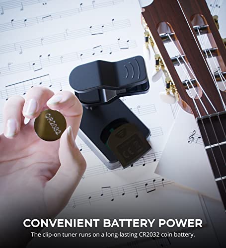 Blucoil Professional Clip-On Tuner With Lcd Display, 360 Degree Rotation Clamp For All String Instruments, Acoustic And Electric Guitar, Bass, Ukulele, Violin, Chromatic Tuning Modes, And More #TOP4