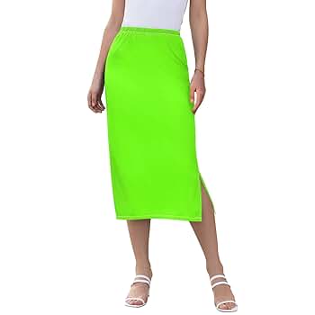 Amazon.com: GAIGEO Bright Green Women's Mid-Length Slit