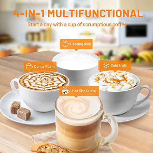 Secura Automatic Milk Frother, 4-In-1 Electric Milk Steamer, 17Oz Detachable Hot/Cold Foam Maker, Milk Warmer For Latte, Cappuccinos, Macchiato, Hot Chocolate, With Silicone Spatula & 2 Whisks #TOP1