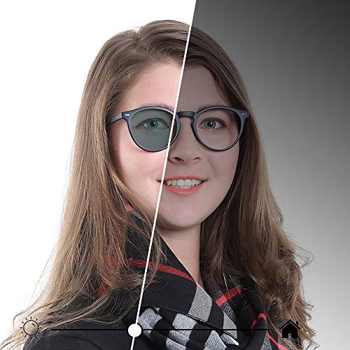 Image of YEIN Bifocal Reading Glasses, Photochromic Gray Sunglasses,for Women /Men （Navy,0.00 /+1.00 Magnification）